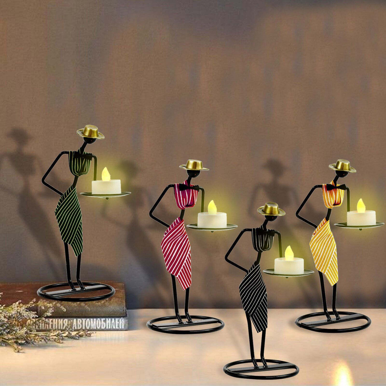 Antique Wrought Iron Candle Holders - Image 6