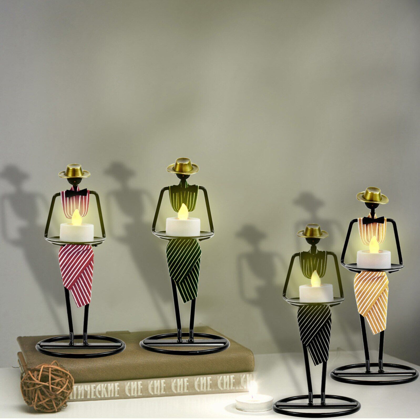 Antique Wrought Iron Candle Holders - Image 2